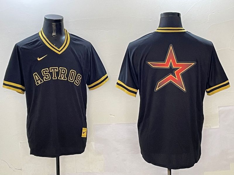 Men Houston Astros Blank Black Gold Game 2025 Nike MLB Jersey style 7